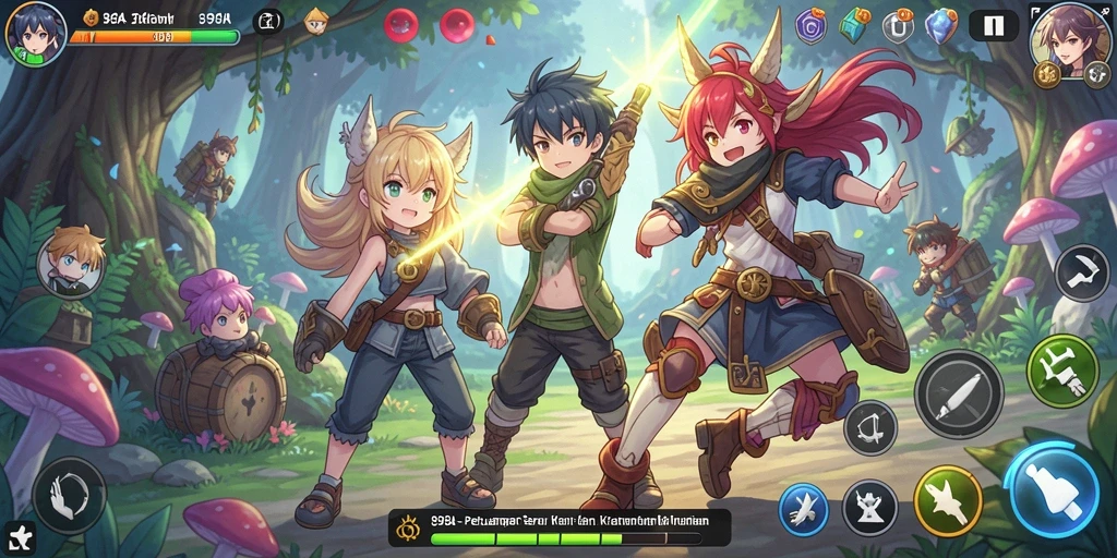 Screenshot menampilkan aksi seru gameplay Anime di 898A.