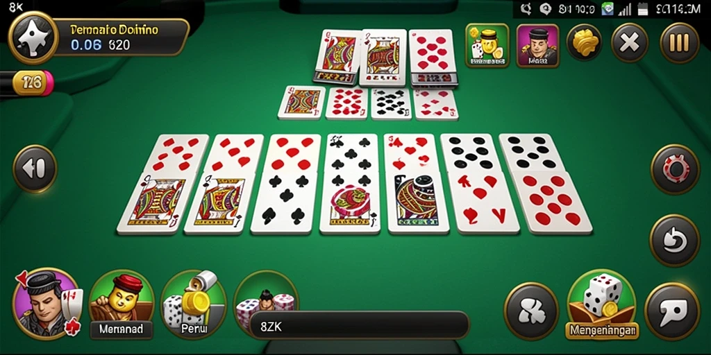 Tampilan gameplay seru dalam permainan Domino 8ZK.