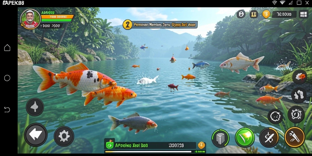 Tampilan menarik dari gameplay memancing APEK88 yang mendebarkan.