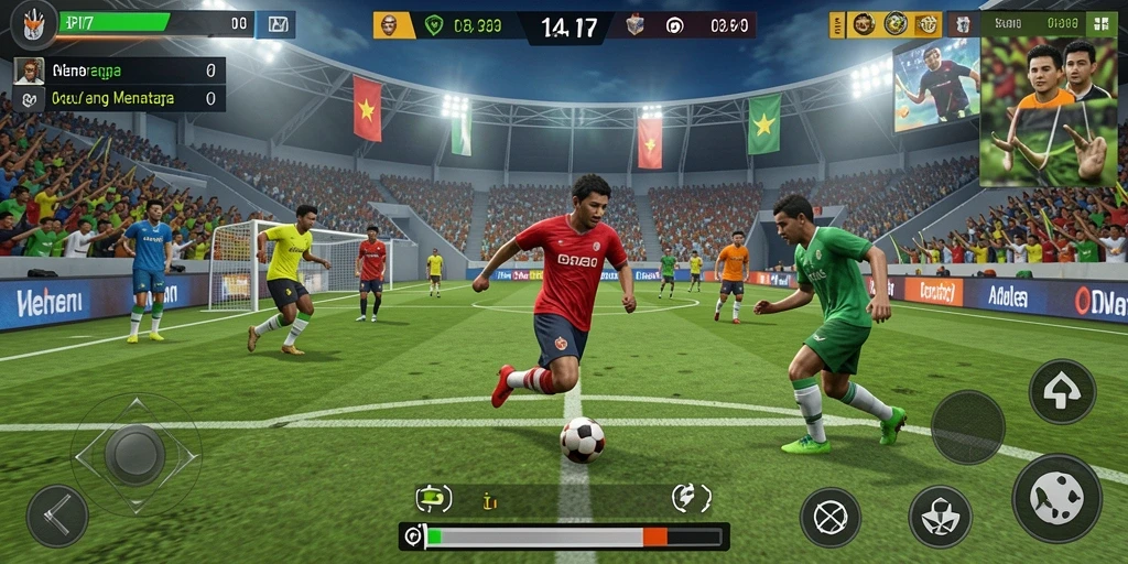 Screenshot API77 menampilkan aksi bermain olahraga yang menegangkan.