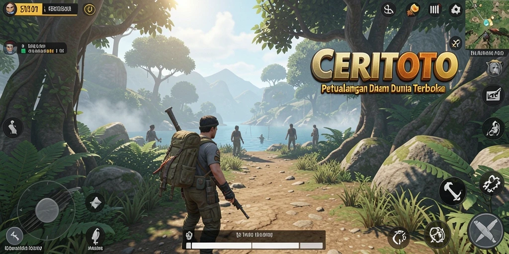 Gameplay CERITOTO menunjukkan petualangan mendalam di dunia terbuka.
