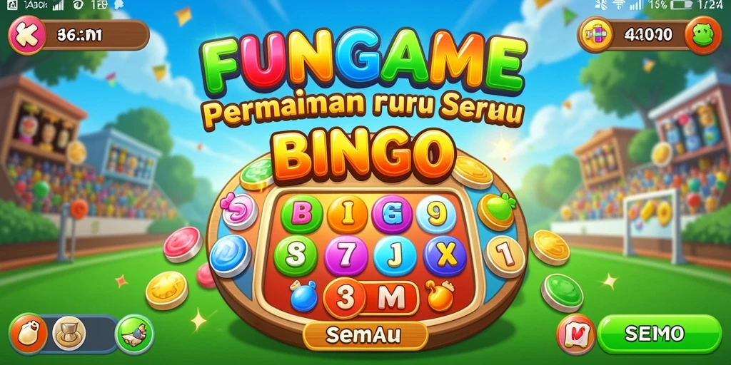 Tampilan gameplay seru FUNGAME dengan suasana Bingo interaktif.