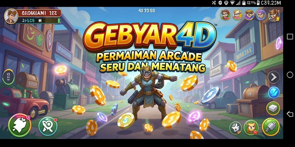 Tampilan dinamis dari gameplay GEBYAR4D yang penuh aksi.