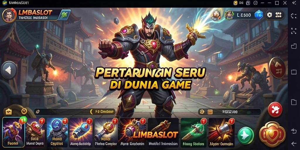 Gameplay seru dalam pertarungan karakter LMBASLOT.