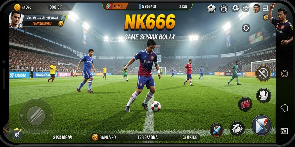 Gameplay NK666 yang penuh aksi dan strategi sepak bola.
