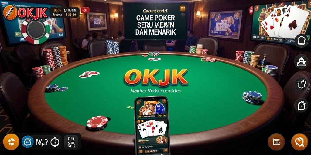 Gameplay seru di OKJK menampilkan aksi Poker yang mendebarkan.