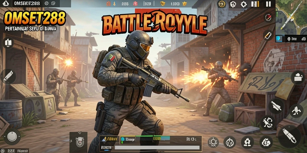 Gameplay seru OMSET288 dalam pertempuran Battle Royale.