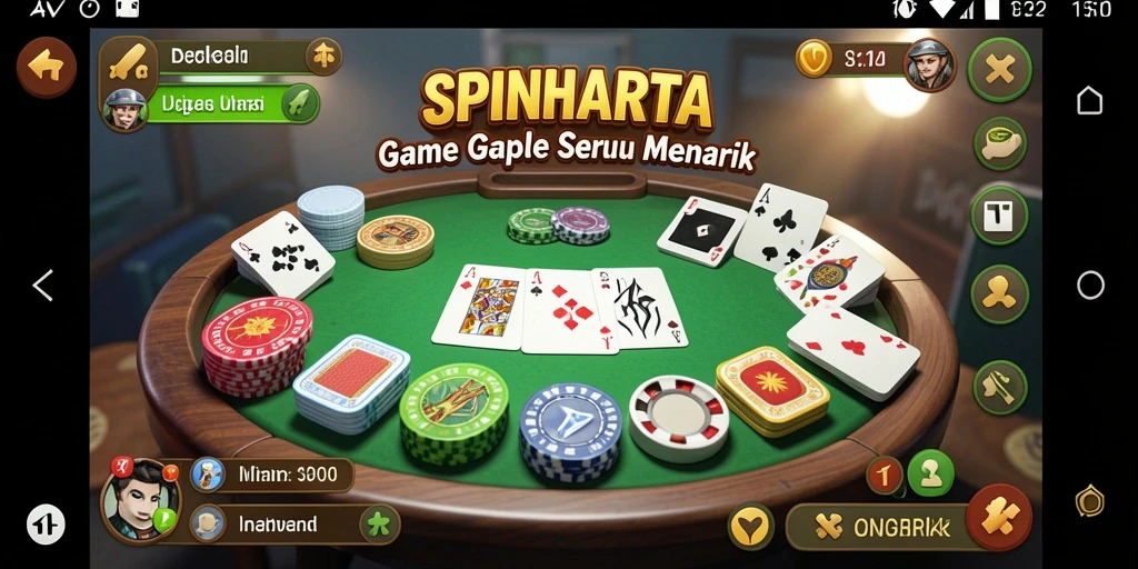 Tampilan gameplay SPINHARTA yang seru dan menarik.
